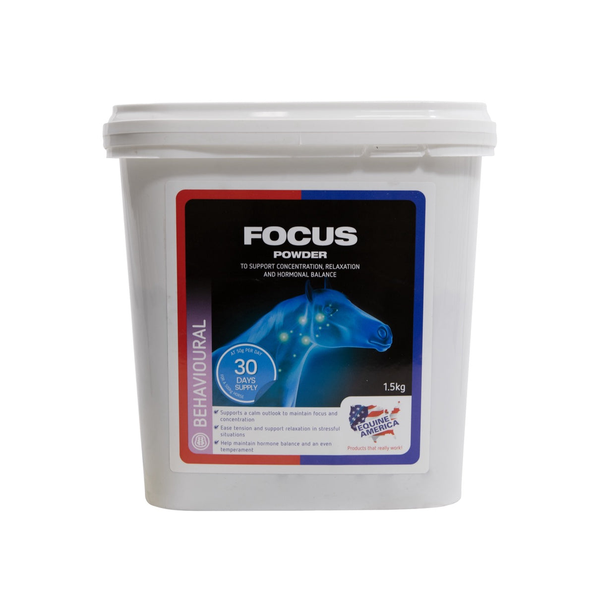 Equine America Focus Powder 1.5kg Stresszoldó